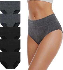 Culotte Femme en Coton Tricoté à Motifs Floraux, Écologique, avec Nœud, Douce, Extensible, Respirante, Confortable, Usage Quotidien, Taille Haute - Product Image 1