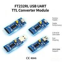 Módulo convertidor USB UART TTL FYX Stock FT232RL FT232R, adaptador de programación serial USB, placa de descarga 3V3 5V integrada