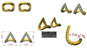 Pendientes de Oro Rosa de 14K con Diamantes Cultivados en Laboratorio, Diseño Chevron, Minimalistas, Regalo de Boda y Aniversario para Mujer - Product Image 6