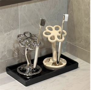 Metcraft Mtbh40 Minimalist Blue Green Mosaic Glass Globe Caddy with Spiral Metal Hook Stand Bathroom Use Wholesale Available - Product Image 4