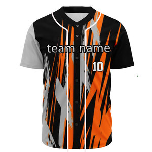เสื้อเบสบอลคอวีแบบซับลิเมชั่นสั่งทำพิเศษ ผ้าโพลีเอสเตอร์ 100% เสื้อซอฟต์บอลสำหรับทีมและสโมสร ขายส่ง - Product Image 1