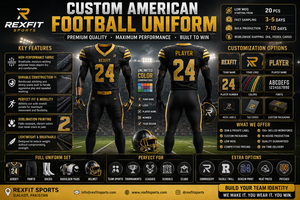 Conjunto de Uniforme de Fútbol Americano Unisex Rexfit, Pantalones y Camiseta con Estampado 3D Sublimado, Malla Transpirable, Cuello en V, Sin Mangas, Absorbe la Humedad - Product Image 6