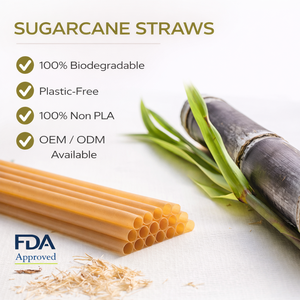 Pajitas Desechables de Caña de Azúcar Compostables Populares para Bebidas - Product Image 1