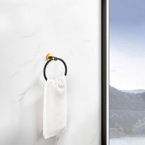 Set di Accessori per Bagno 3 Pezzi, Portasciugamani in Alluminio Spesso Nero e Oro, Regolabile 16-27 Pollici, Salvaspazio e Durevole - Product Image 3