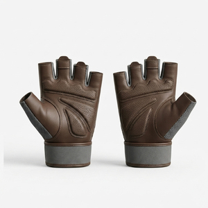 Guantes de Gimnasio Unisex de Medio Dedo, de Cuero PU, con Palma Acolchada, Agarre Antideslizante, Transpirables, con Soporte para Muñeca, para Entrenamiento Físico - Product Image 2
