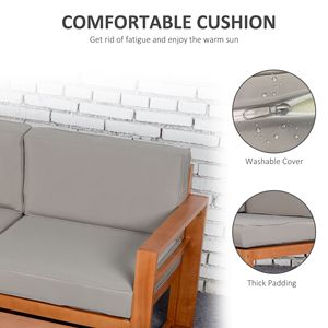 Set di Mobili da Giardino a 5 Posti a Forma di L in Legno con Telaio in Alluminio, Divano Sezionale da Esterno, Tavolino e Cuscini per Conversazioni all'Aperto - Product Image 5