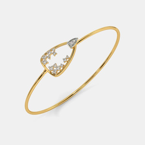 Elegante Brazalete de Oro con Diamantes Cultivados en Laboratorio con Diseño Floral en Forma de Pera - Product Image 1