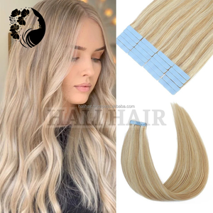 100% aligné cuticule Remy vietnamien ruban adhésif Extensions de cheveux humains Super Double dessiné Invisible couleur simple dessiné teint - Product Image 1