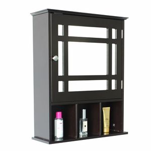 Mobile da Bagno con Una Porta e Tre Scomparti in Grigio-Marrone per Spazi Ristretti - Product Image 5