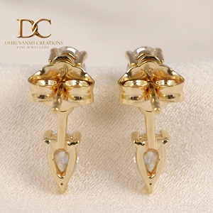 Elegantes Pendientes de Diamantes Cultivados en Laboratorio con Certificación IGI, Oro Amarillo Sólido de 14 Quilates, Corte Pera Brillante, Joyería Personalizada para Mujer - Product Image 6