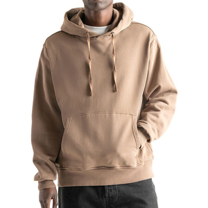 เสื้อฮู้ดผู้ชายสีพื้น ทรงปกติ ผ้าถัก สไตล์ลำลอง สีเบจ แขนยาว - Product Image 4