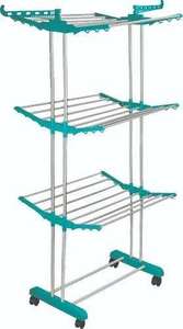 Séchoir à linge grande capacité en acier inoxydable pliable, étendoir multi-barres pour la maison, le balcon et l'extérieur - Product Image 1