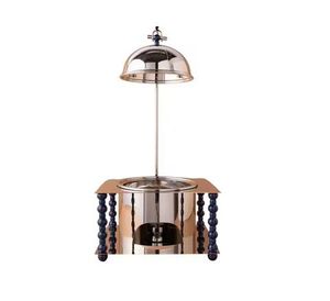 Olla Tradicional Martillada para Calentar Alimentos con Tapa de Cúpula y Soporte de Alambre, Cazuela Decorativa, Elegante Vajilla de Cocina - Product Image 5