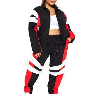 เซ็ตเสื้อกันลมสำหรับผู้หญิงชุดวอร์มมีซิปลายทาง - Product Image 2