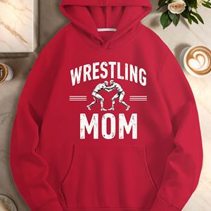 Sudadera con Capucha Estampada Monocromática de Lucha Libre para Mujer, Sudadera Informal de Punto, 100% Poliéster, Ropa de Otoño - Product Image 5