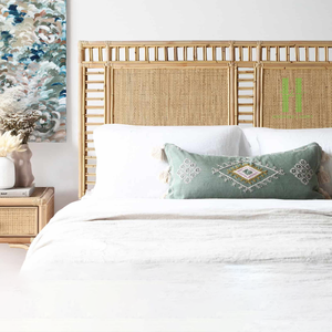 Lit mural en rotin écologique et luxueux, mobilier de chambre à coucher, tête de lit naturelle, taille personnalisable, tête de lit en forme de fleur, rotin 2026 - Product Image 3