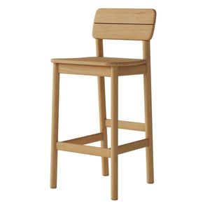 Tabouret de bar en teck américain, fabriqué en Indonésie, meubles en bois massif - Product Image 1