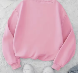 Sudadera Oversize Vintage de Algodón con Bordado y Cuello Redondo Rosa para Mujer Hardihood International - Colección Primavera - Product Image 2