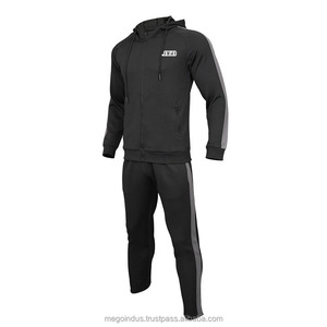 Jogging de sport décontracté pour hommes ensembles de tenues 2 pièces veste coupe-vent pantalon de survêtement fermeture éclair motif solide grande taille caractéristiques imperméables - Product Image 6