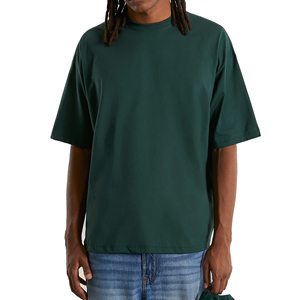 Men's Dark Green Short Sleeve O-Neck T-<b>Shirt</b> Regular Fit Solid Color Casual <b>100</b>% <b>Polyester</b> Jersey Knitted Breathable Quick Dry - Product Image 2