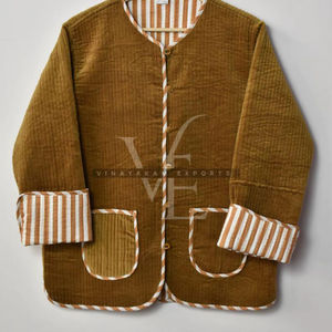 Veste matelassée réversible en coton écologique imprimée faite à la main, légère et respirante pour femme, prix usine, collection 2026 à succès - Product Image 4