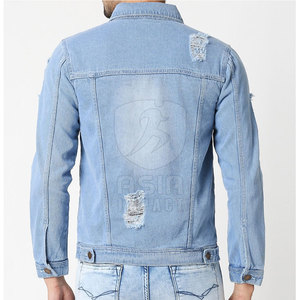 Modern Men Jeans Jacket Slim Fit Outerwear Casual Clothing with Pockets and <b>Button</b> Closure Winter Jacket - Product Image 2