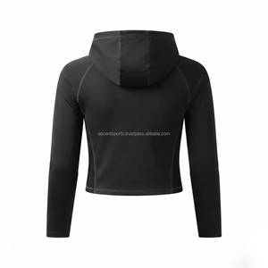 Sudadera Corta con Capucha para Mujer, Top Corto Informal, Sudadera con Capucha de Moda Urbana, Logotipo Personalizado, OEM, Venta al por Mayor de Fábrica - Product Image 2