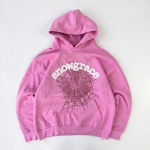 เสื้อฮู้ดโอเวอร์ไซส์ Snowgrace Winter Pink ซิปหน้า ผ้าเฟรนช์เทอร์รี่ 80% คอตตอน 20% โพลีเอสเตอร์ กระเป๋าปักลาย สไตล์ลำลอง ใส่ได้ทั้งชายและหญิง - Product Image 1