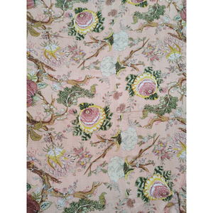 Handmade Kantha Quilt Reversible Cotton Blanket Pink Floral Pattern <b>Bedspread</b> Home Decor Gift for Her - Product Image 4