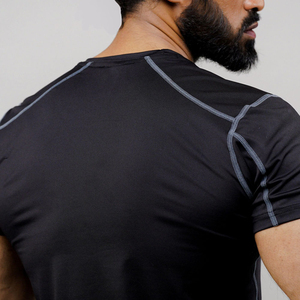 Camisetas de gimnasio para hombre con impresión digital de logotipo personalizado, fabricadas en fábrica, de color liso, para entrenamiento en el gimnasio. - Product Image 4