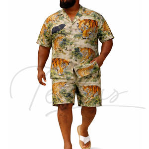 เสื้อเชิ้ตฮาวายแขนสั้นลายป่าสำหรับผู้ชายไซส์ใหญ่ ผ้าฝ้าย เสื้อผู้ชายสไตล์สตรีทแวร์ คุณภาพดี รับสกรีนโลโก้ - Product Image 6