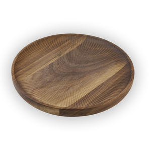 Plateaux ronds en bois naturel durable pour servir des collations, du pain, des desserts, plateau à pizza rustique en bois brun, assiette à gâteau - Product Image 1