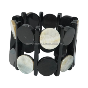Fashionable Bone Wrist <b>Bracelet</b> Round Bead Handmade Tribal Jewelry Stretchable <b>Boho</b> Chic Accessory For Women And Girls - Product Image 5