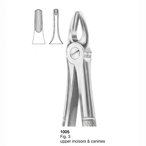 Forceps d'extraction Fig. 3 incisives supérieures et canines (modèle anglais) - Acier inoxydable - Product Image 2