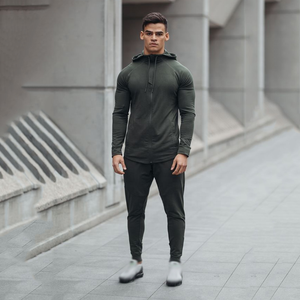 ชุดวอร์ม2ชิ้นเสื้อสวมหัวผ้าคอตตอนผ้าฟลีซสำหรับผู้ชายชุดกีฬาสำหรับฝึกซ้อมและวิ่งจ๊อกกิ้งชุดกีฬาฤดูหนาว - Product Image 4