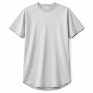 Men's Regular Fit Raglan Sleeve O-Neck <b>T</b>-<b>Shirt</b> Solid Color Cotton Jersey Casual Wear Breathable Plain Dyed Knitted Fabric - Product Image 1