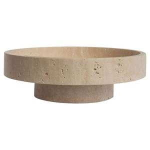 Elegante Tazón Decorativo de Piedra Travertino para el Hogar o la Oficina, Acabado Beige Natural, Diseño Moderno y Minimalista, Duradero y Elegante - Product Image 1