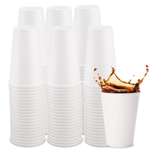 Gobelets jetables biodégradables et recyclables de 16 oz pour café chaud/froid, slushies, milkshakes, smoothies – Gobelets en papier écologiques - Product Image 1