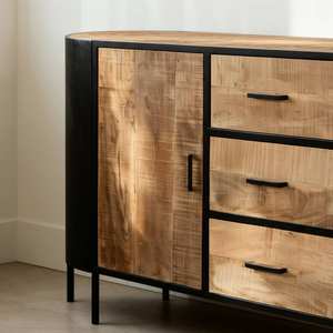 Aparador Vandana Radiant Ultra pequeño de metal y madera de mango - Product Image 3