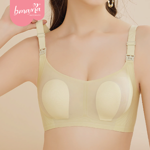 Soutien-gorge sexy ultra-fin à oreilles de lapin, anti-affaissement, pour poitrine généreuse, sans armatures, maintien 3/4, effet amincissant, en nylon tricoté uni - Product Image 1