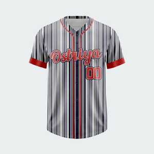 Professional Custom Made Baseball Jersey Short Front 100% Polyester V-neck Unisex Latest Design High Quality Printed for Sale - Product Image 1