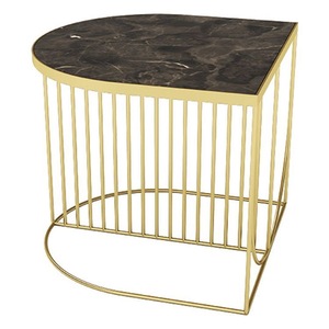 Premium Contemporary <b>Coffee</b> <b>Table</b> Featuring Natural Marble Top and Elegant Handcrafted Metal Stand - Product Image 3