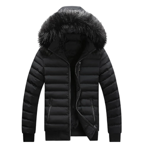 Eco Edge Apparel Winter Unisex Eco-Friendly <b>Waterproof</b> Hooded Puffer <b>Jacket</b> with Fur Collar Zipper Closure Street-wear Style - Product Image 4