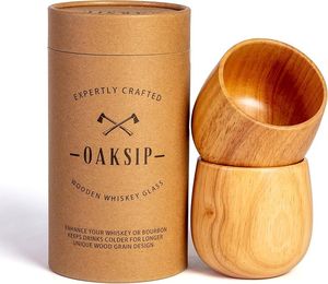 Verre à whisky en bois naturel - Fabriqué à la main, qualité supérieure, en stock |   Utilisation sur table pour l'inauguration d'une maison, un mariage ou un anniversaire |   Directement de l'usine - Product Image 1