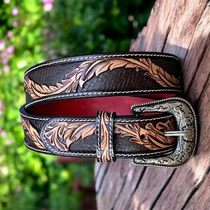 Cinturón de Cuero Premium Estilo Vaquero Occidental, Tallado a Mano, Longitud Personalizada, Unisex, Venta al Por Mayor - Product Image 6