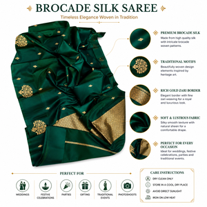 Sarees de Seda Brocada Premium con Ricos Diseños Tejidos, Prendas Tradicionales Elegantes para Exportación al por Mayor y Suministro para Boutiques - Product Image 6