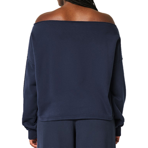 Sudadera Corta Ecológica para Mujer, Cuello Redondo, Poliéster, Tallas Grandes, Holgada, Casual, Hombros Caídos, Forrada, Estilo Urbano - Product Image 4