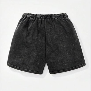 Shorts imprimés délavés à l'acide pour hommes, style streetwear typographique moderne, en coton doux, pour la gym et l'entraînement 2026 - Product Image 2