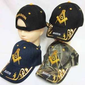 Masonic Regalia <b>Navy</b> Blue York Rite Freemasons <b>Hat</b> 5-Panel Lodge Headwear with Gold Thread Embroidery - Product Image 5