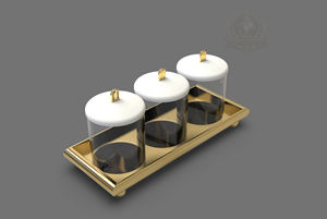 Service de Table Indien de Luxe Personnalisé pour l'Exportation – Ensemble de Vaisselle en Métal Doré, Bol de Service, Pot à Bonbons en Verre, Plateau – Écologique pour Fêtes à Domicile - Product Image 2